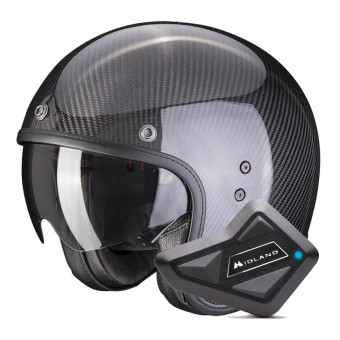 jet Scorpion Belfast Evo Carbon Black + Kit Bluetooth BT Mini