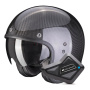 Casque jet Scorpion Belfast Evo Carbon Black + Kit Bluetooth BT Mini