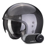 Casque jet Scorpion Belfast Evo Carbon Black + Kit Bluetooth Lokui K30