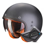Casque jet Scorpion Belfast Evo Carbon Matt Black + Kit Bluetooth BT Mini