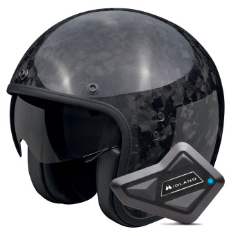 jet Scorpion Belfast Evo Carbon Onyx Black + Kit Bluetooth BT Mini