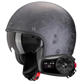 jet Scorpion Belfast Evo Carbon Onyx Matt Black + Kit Bluetooth 5S Solo