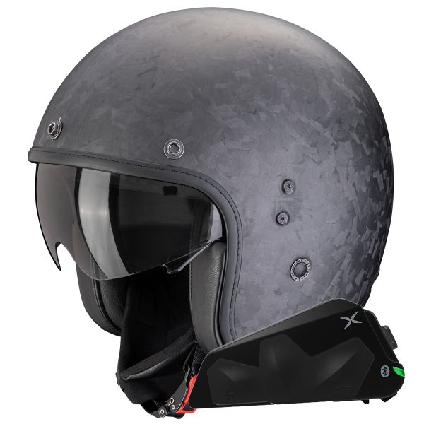 jet Scorpion Belfast Evo Carbon Onyx Negro Mate + Kit Bluetooth Exo-Com Link-1C jet Scorpion Belfast Evo Carbon Onyx Negro Mate + Kit Bluetooth Exo-Com Link-1C