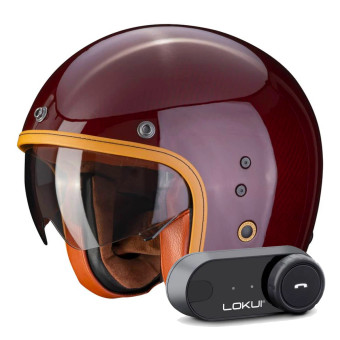 Casque jet Scorpion Belfast Evo Carbon Red + Kit Bluetooth Lokui K30 Casque jet Scorpion Belfast Evo Carbon Red + Kit Bluetooth Lokui K30