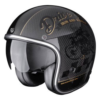 Scorpion Belfast Evo Carbon Zippy Black Gold + Kit bluetooth 5R Lite