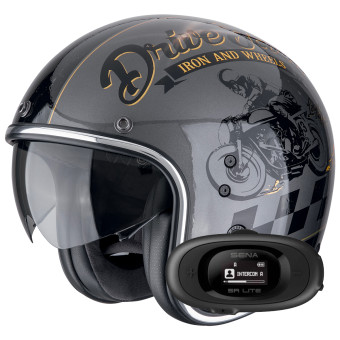 jet Scorpion Belfast Evo Drive Fast Silver Black Gold + Kit bluetooth 5R Lite