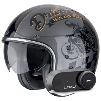 jet Scorpion Belfast Evo Drive Fast Silver Black Gold + Kit Bluetooth Lokui K30