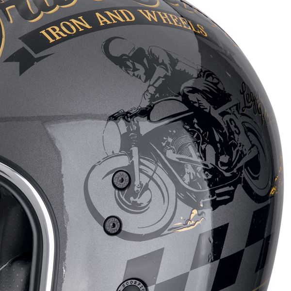 Scorpion Belfast Evo Drive Fast Plata Negro Oro + Kit Bluetooth Exo-Com Link-1C