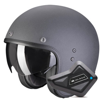 jet Scorpion Belfast Evo Graphite Grey + Kit Bluetooth BT Mini