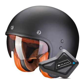 jet Scorpion Belfast Evo Luxe Matt Black + Kit Bluetooth BT Mini