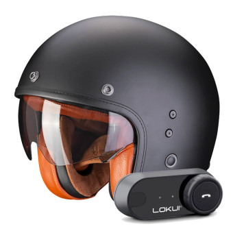 jet Scorpion Belfast Evo Luxe Matt Black + Kit Bluetooth Lokui K30