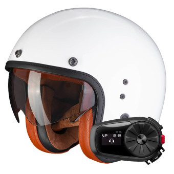 jet Scorpion Belfast Evo Luxe White + Kit Bluetooth 5S Solo