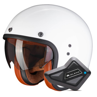 jet Scorpion Belfast Evo Luxe White + Kit Bluetooth BT Mini