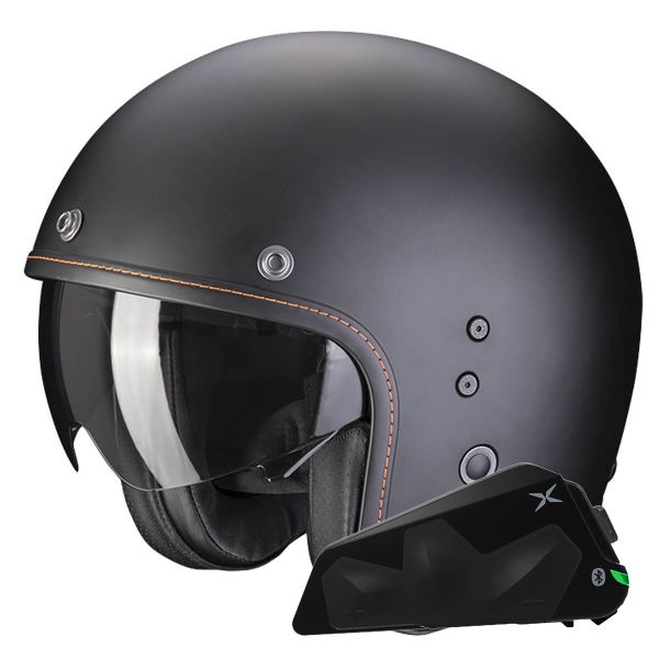 jet Scorpion Belfast Evo Negro Mate + Kit Bluetooth Exo-Com Link-1C