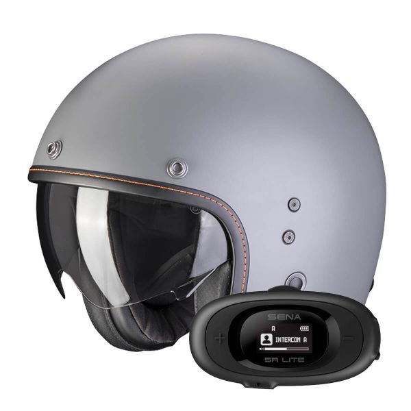 jet Scorpion Belfast Evo Matt Grey Cement + Kit bluetooth 5R Lite