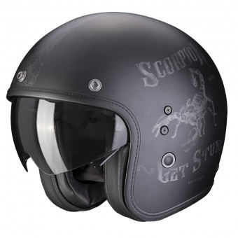 Scorpion Belfast Evo Pique Matt Black Silver + Kit Bluetooth 5S Solo