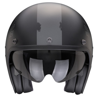 Scorpion Belfast Evo Spade Negro Mate Plata + Kit Bluetooth Exo-Com Link-1C