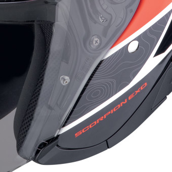 Scorpion Exo 230 Band Matt Black Red Silver + Kit Bluetooth 5S Solo