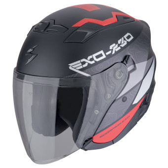 Scorpion Exo 230 Band Blanco Negro Rojo + Kit Bluetooth Exo-Com Link-1C