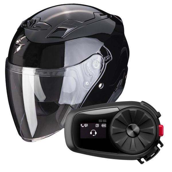 jet Scorpion Exo 230 Black + Kit Bluetooth 5S Solo jet Scorpion Exo 230 Black + Kit Bluetooth 5S Solo