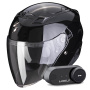 Casque jet Scorpion Exo 230 Black + Kit Bluetooth Lokui K30