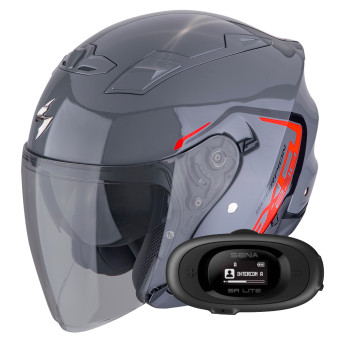 jet Scorpion Exo 230 Cit-E Grey Red + Kit bluetooth 5R Lite