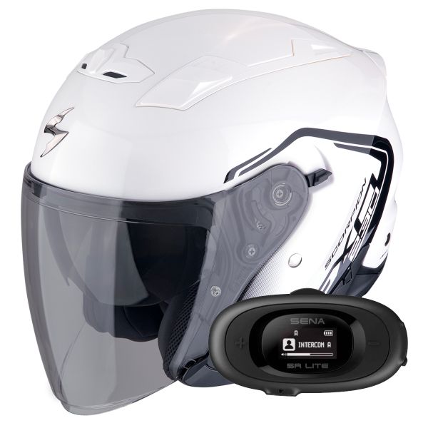 jet Scorpion Exo 230 Cit-E White Black + Kit bluetooth 5R Lite jet Scorpion Exo 230 Cit-E White Black + Kit bluetooth 5R Lite