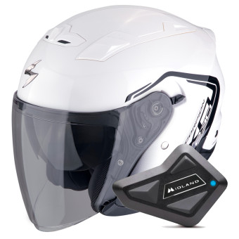 jet Scorpion Exo 230 Cit-E White Black + Kit Bluetooth BT Mini