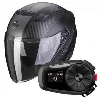 jet Scorpion Exo 230 Condor Matt Black Silver + Kit Bluetooth 5S Solo
