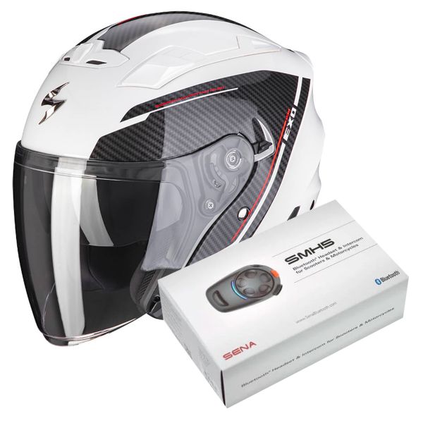 jet Scorpion EXO 230 Fenix White Black + Kit Bluetooth SMH5