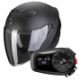 Casque jet Scorpion Exo 230 Matt Black + Kit Bluetooth 5S Solo