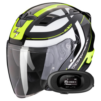 jet Scorpion Exo 230 Pul Black Yellow Fluo + Kit bluetooth 5R Lite Solo