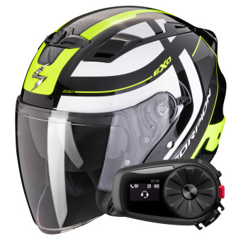 Casque jet Scorpion Exo 230 Pul Black Yellow Fluo + Kit Bluetooth 5S Solo Casque jet Scorpion Exo 230 Pul Black Yellow Fluo + Kit Bluetooth 5S Solo