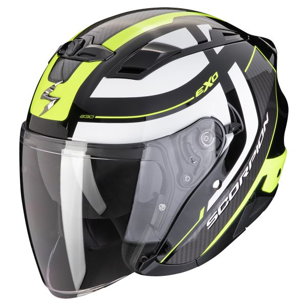 Scorpion Exo 230 Pul Black Yellow Fluo + Kit bluetooth 5R Lite Solo