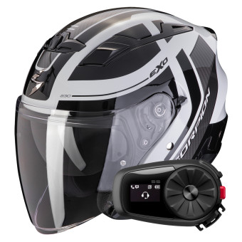 jet Scorpion Exo 230 Pul Grey Black + Kit Bluetooth 5S Solo
