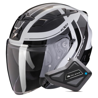 jet Scorpion Exo 230 Pul Grey Black + Kit Bluetooth BT Mini
