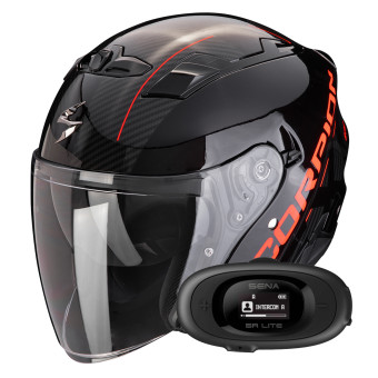 jet Scorpion Exo 230 QR Black Red + Kit bluetooth 5R Lite Solo