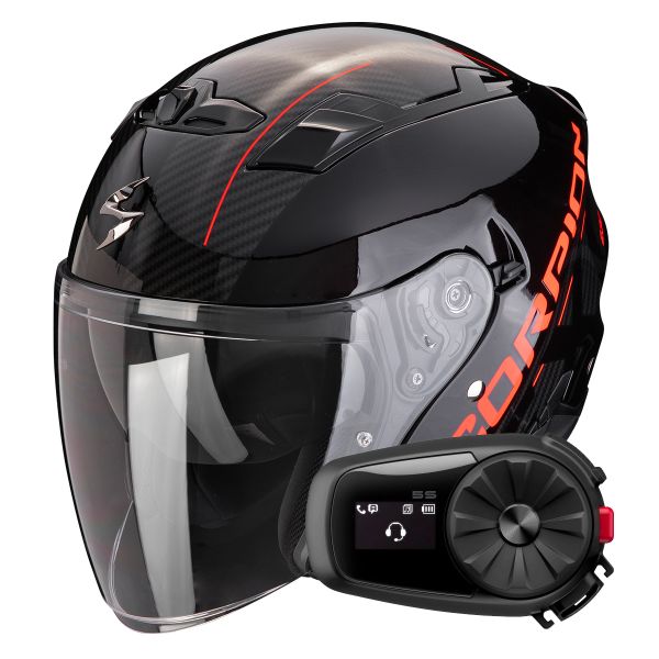 jet Scorpion Exo 230 QR Black Red + Kit Bluetooth 5S Solo
