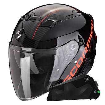 jet Scorpion Exo 230 QR Negro Rojo + Kit Bluetooth Exo-Com Link-1C