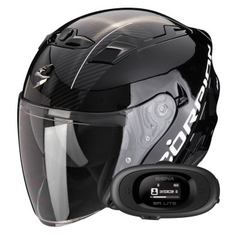 jet Scorpion Exo 230 QR Black Silver + Kit bluetooth 5R Lite Solo