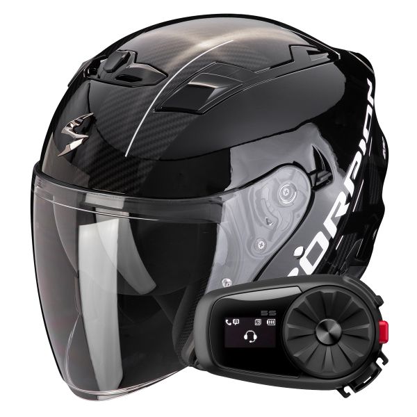 jet Scorpion Exo 230 QR Black Silver + Kit Bluetooth 5S Solo