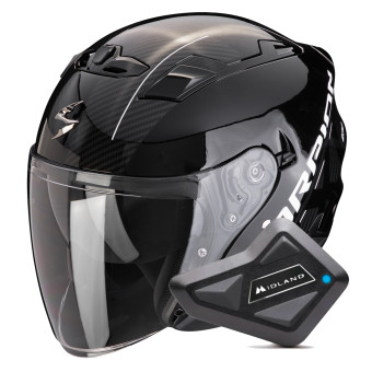 jet Scorpion Exo 230 QR Black Silver + Kit Bluetooth BT Mini