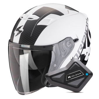 jet Scorpion Exo 230 QR Matt White Black + Kit Bluetooth BT Mini