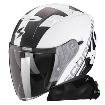 jet Scorpion Exo 230 QR Blanco Mate Negro + Kit Bluetooth Exo-Com Link-1C