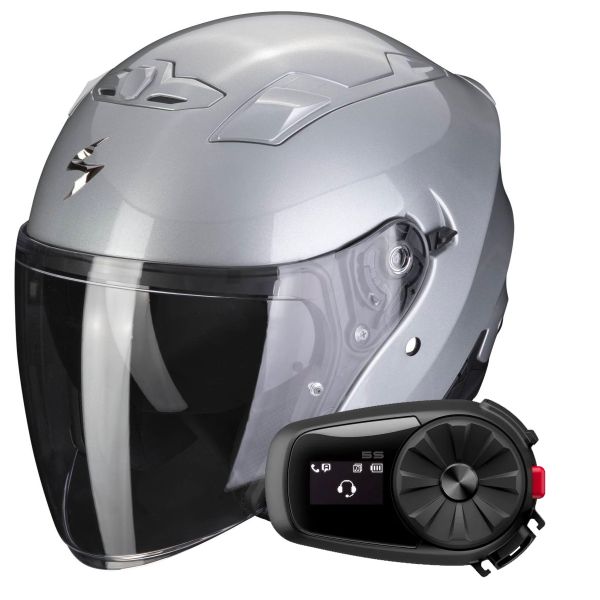 jet Scorpion Exo 230 Silver + Kit Bluetooth 5S Solo