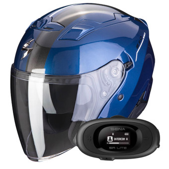 jet Scorpion Exo 230 SR Blue White + Kit bluetooth 5R Lite