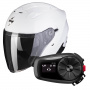 Casque jet Scorpion Exo 230 White + Kit Bluetooth 5S Solo