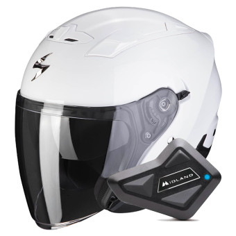 jet Scorpion Exo 230 White + Kit Bluetooth BT Mini