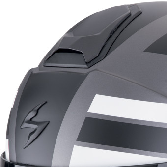 Scorpion Exo City II Blur Plata Mate Negro Blanco + Kit Bluetooth Exo-Com Link-1C