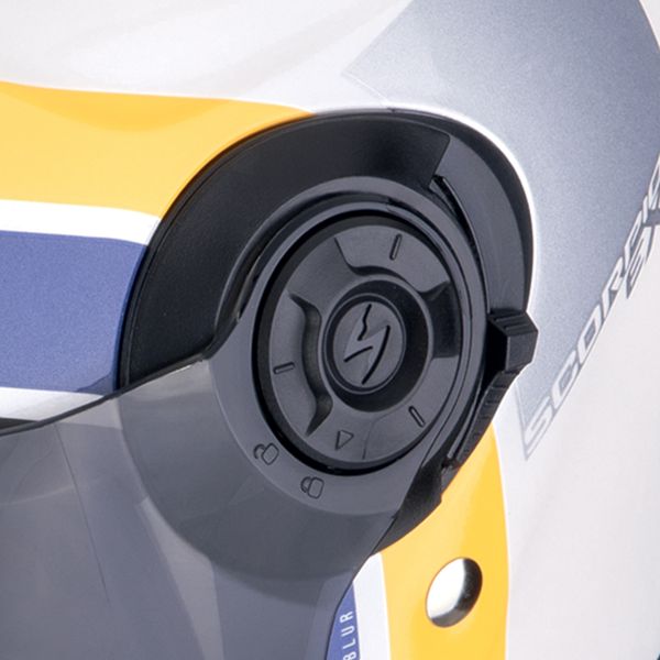 Scorpion Exo City II Blur White Silver Yellow + Kit Bluetooth Lokui K30